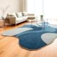 Handcrafted Blue Grey Organic Modern Living Rug